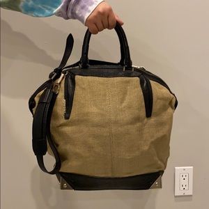 ALEXANDER WANG BURLAP RAFFIA EMILE BAG